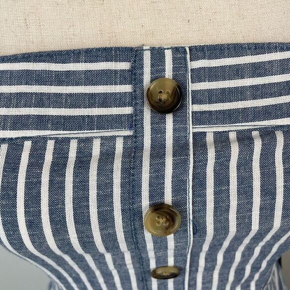 NWT RACHEL Rachel Roy Navy Blue and White Striped Midi Dress Size 2 - Picture 3 of 10